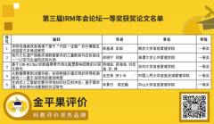 第三届信息资源管理年会获奖论文名单通知